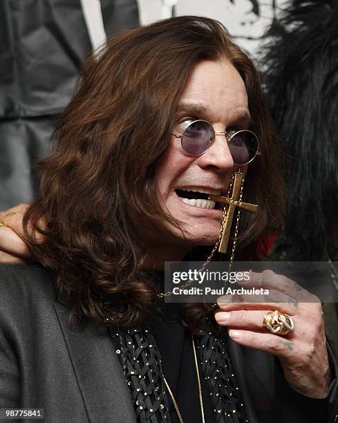 Musician Ozzy Osbourne attends the OzzFest tour announcement press conference on April 30, 2010 in Sherman Oaks, California.