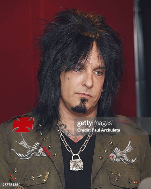 Musician Nikki Sixx of Motley Crue attends the OzzFest tour announcement press conference on April 30, 2010 in Sherman Oaks, California.