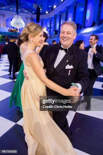 Andre Rupprechter with his wife during the Fete Imperiale 2018 on June 29, 2018 in Vienna, Austria.