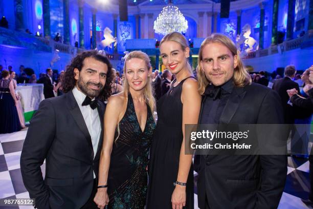 Saverio Vitelli, Sabine Vitelli, Alexandra Hauthaler, Christian Sturmayr during the Fete Imperiale 2018 on June 29, 2018 in Vienna, Austria.