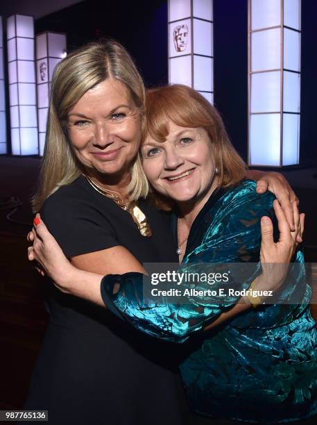 Chantal Rickards and actress Lesley Nicol attend the BAFTA Student Film Awards presented by Global Student Accommodation on June 29, 2018 at the Ace...