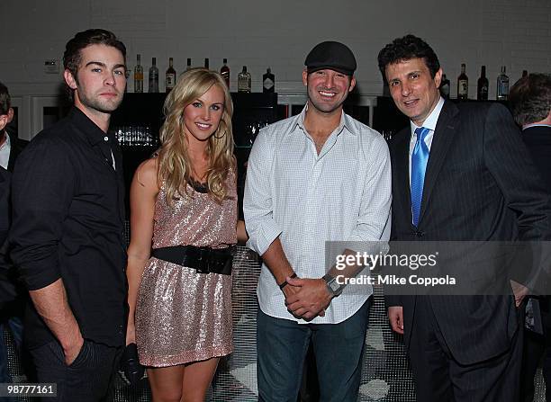 Actor Chace Crawford, Candice Crawford, professional football player Tony Romo, and The New Yorker Magazine editor David Remnick attend the The New...