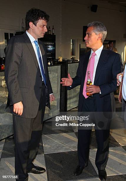 The New Yorker magazine editor David Remnick and White House Chief of Staff Rahm Emanuel attend the The New Yorker party during White House...