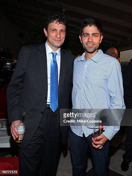 The New Yorker magazine editor David Remnick and actor Adrian Grenier attend the The New Yorker party during White House Correspondents dinner...