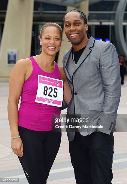 Angela Griffin and Lemar attend photocall for Race For Life London at 02 Arena on May 1, 2010 in London, England.
