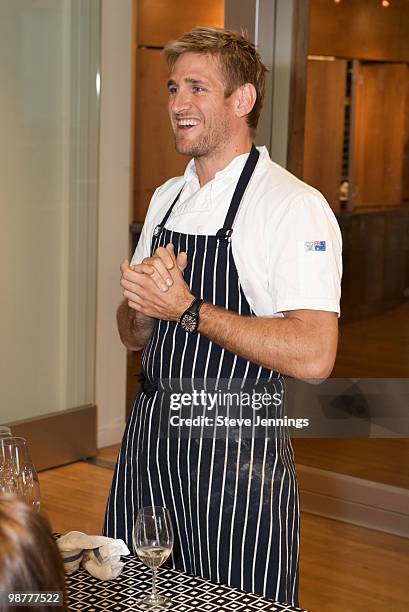 Curtis Stone speaks to guests at the Penfolds Premiere Grange Dinner at Cellar 360 at Ghiardelli Square on April 30, 2010 in San Francisco,...