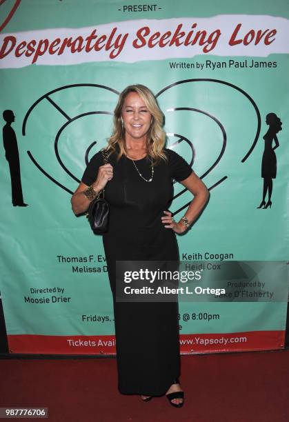 Actress Erin Murphy poses at "Desperately Seeking Love" - Los Angeles Opening Night held at The Whitefire Theatre on June 29, 2018 in Sherman Oaks,...