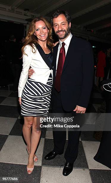 Producer/director Judd Apatow and wife actress Leslie Mann attend The New Yorker party during White House Correspondents dinner weekend at the W...
