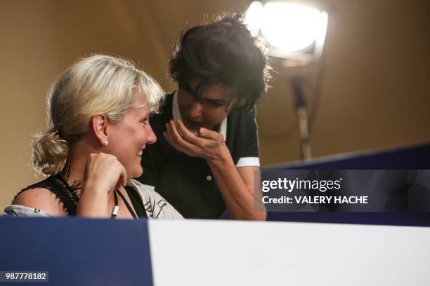 Members of the Les Republicains right-wing party Nadine Morano and Rachida Dati attend a national council of LR party at the "Palais de l'Europe" in...