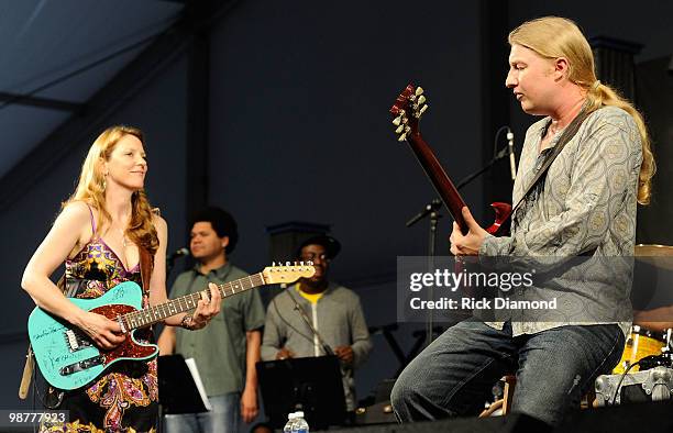 Susan Tedeschi and Derek Trucks perform at the 2010 New Orleans Jazz & Heritage Festival Presented By Shell - Day 5 at the Fair Grounds Race Course...