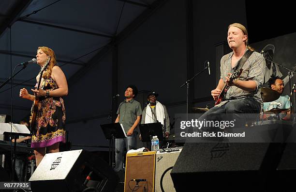 Susan Tedeschi and Derek Trucks perform at the 2010 New Orleans Jazz & Heritage Festival Presented By Shell - Day 5 at the Fair Grounds Race Course...