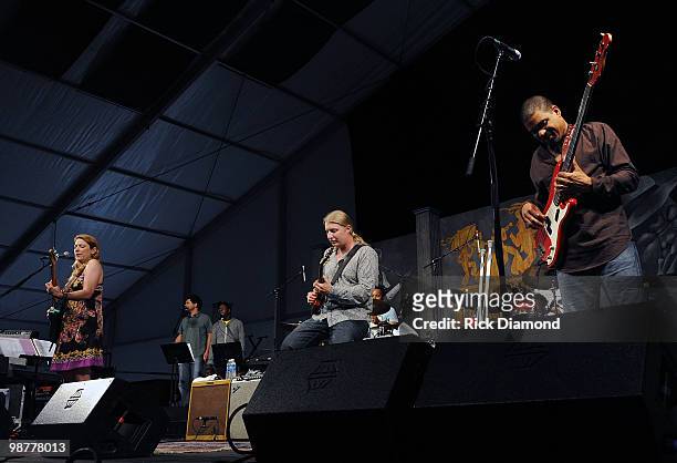 Susan Tedeschi, Derek Trucks and Oteil Burbridge perform at the 2010 New Orleans Jazz & Heritage Festival Presented By Shell - Day 5 at the Fair...