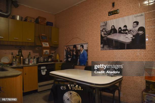 The kitchen of the house where the Maradona family lived between 1977-80, now converted into a museum in homage to the soccer star Diego Maradona, in...