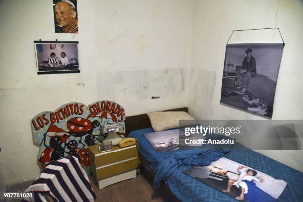 Room of the house where the Maradona family lived between 1977-80, now converted into a museum in homage to the soccer star Diego Maradona, in Buenos...