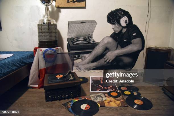 Room of the house where the Maradona family lived between 1977-80, now converted into a museum in homage to the soccer star Diego Maradona, in Buenos...