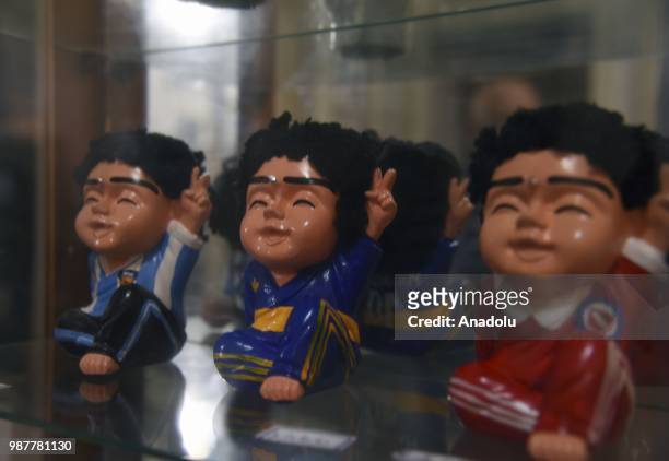 Objects in the house where the Maradona family lived between 1977-80, now converted into a museum in homage to the soccer star Diego Maradona, in...