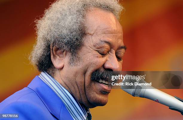 Recording Artist Allen Toussaint performs at the 2010 New Orleans Jazz & Heritage Festival Presented By Shell - Day 5 at the Fair Grounds Race Course...