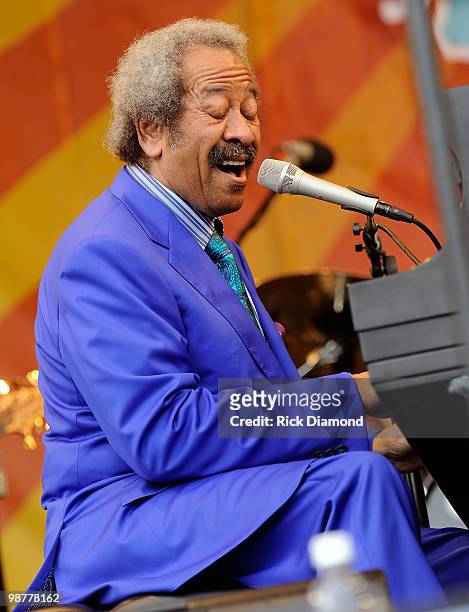 Recording Artist Allen Toussaint performs at the 2010 New Orleans Jazz & Heritage Festival Presented By Shell - Day 5 at the Fair Grounds Race Course...
