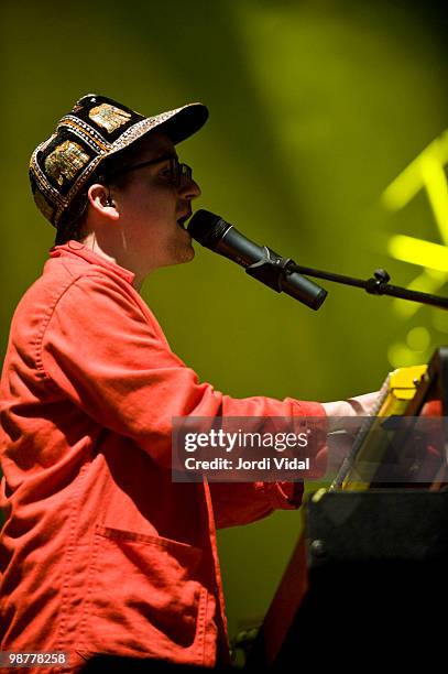 Alexis Taylor of Hot Chip performs during day one of Estrella SOS Levante Festival on April 30, 2010 in Murcia, Spain.