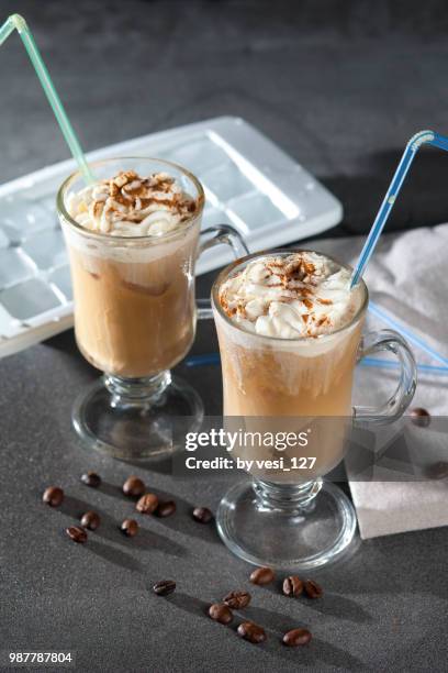 iced coffee drink - ice cube tray stock pictures, royalty-free photos & images