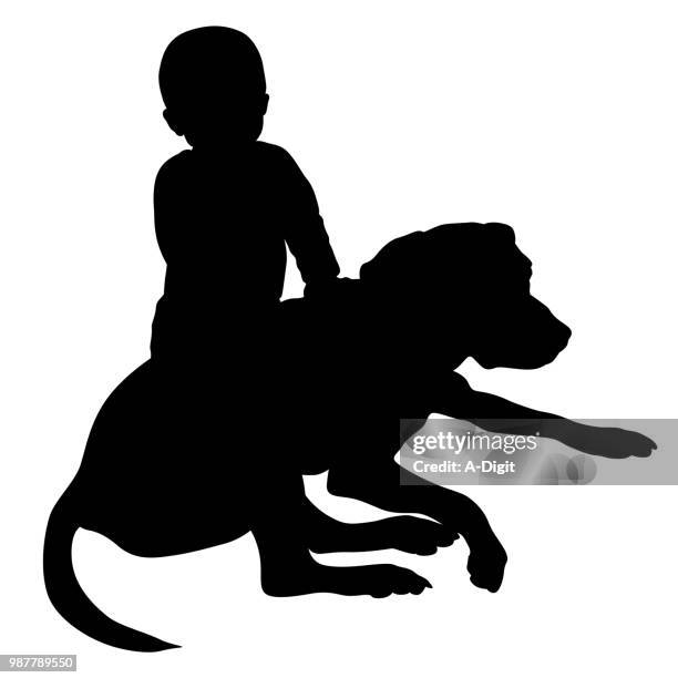 baby's trusty steed beagle - patient portrait stock illustrations