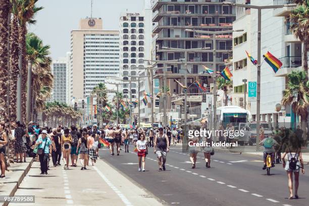 pride parade in tel aviv - block party stock pictures, royalty-free photos & images