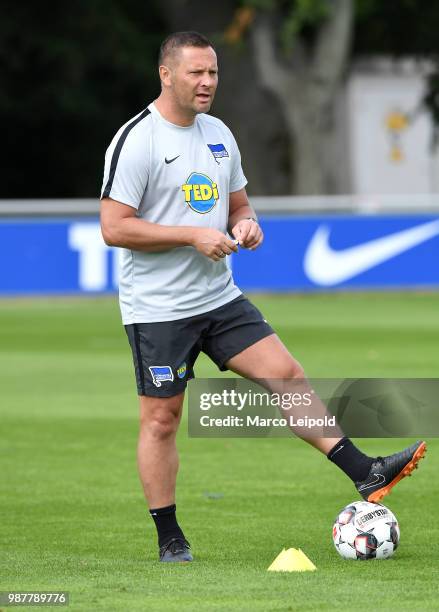 Coach Pal Dardai of Hertha BSC during the training at Schenkendorfplatz on June 30, 2018 in Berlin, Germany.