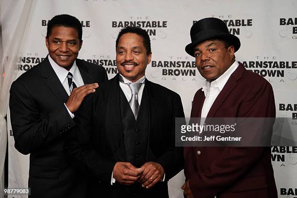 Jermaine Jackson, Randy Jackson and Tito Jackson attend Barnstable Brown at the 136th Kentucky Derby on April 30, 2010 in Louisville, Kentucky.