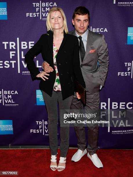 Children's fashion designer Lucy Sykes and husband, financier Euan Rellie attend the "Ultrasuede: In Search of Halston" premiere during the 9th...