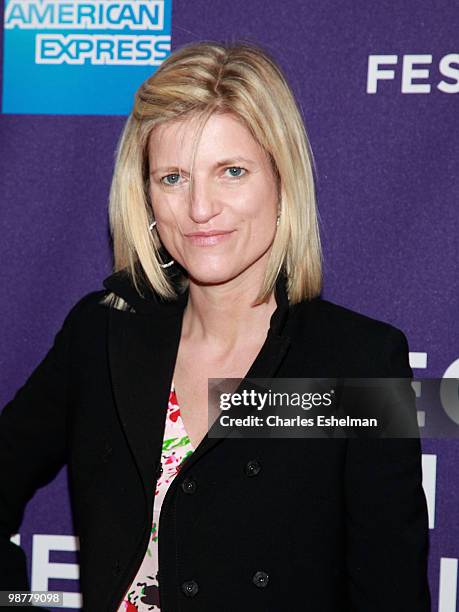 Children's fashion designer Lucy Sykes attends the "Ultrasuede: In Search of Halston" premiere during the 9th Annual Tribeca Film Festival at the SVA...