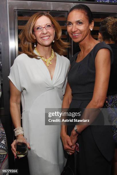 Executive Vice President and Publisher/ Founder of Atria Books, Judith Curr and Susan Fales Hill attend the launch party for "Dreaming of Dior" at...