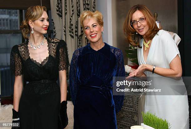 Model Christina Cabraru, Author Charlotte Smith and Executive Vice President and Publisher/ Founder of Atria Books, Judith Curr attend the launch...