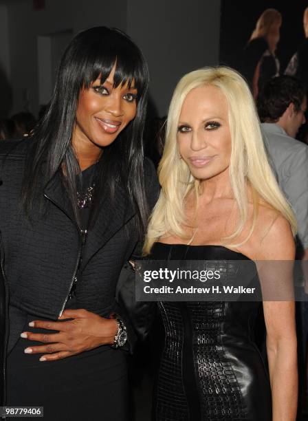 Model Naomi Campbell and designer Donatella Versace attend Art of Elysium "Bright Lights" with VERSUS by Donatella Versace and Christopher Kane at...