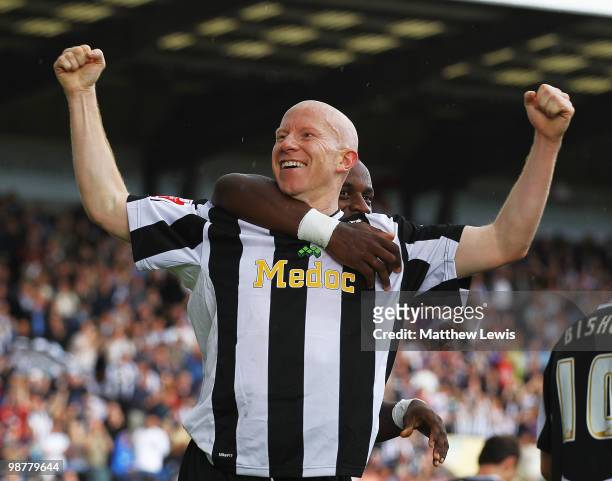 Lee Hughes of Notts County celebrates his goal during the Coca-Cola League Two match between Notts County and Cheltenham Town at Meadow Lane on May...