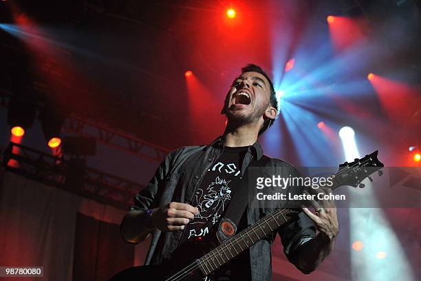Musician Mike Shinoda of Linkin Park performs at KROQ's Epicenter '09: Presented By Rogue at the Fairplex on August 22, 2009 in Pomona, California.