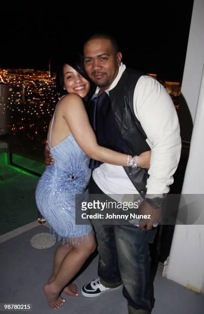 Timbaland and wife Monique Mosley celebrate Monique Mosley's Birthday attends Monique Mosley's Surprise Birthday Dinner at The Palms Casino Resort on...