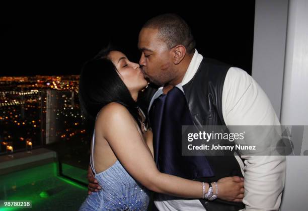 Timbaland and wife Monique Mosley celebrate Monique Mosley's Birthday attends Monique Mosley's Surprise Birthday Dinner at The Palms Casino Resort on...