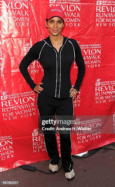 Actress Halle Berry attends the 13th Annual Entertainment Industry Foundation Revlon Run/Walk For Women at Times Square on May 1, 2010 in New York...