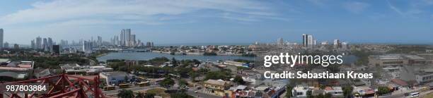 panorama on the city of cartagena, urban skyline, colombia - sebastiaan kroes stockfoto's en -beelden