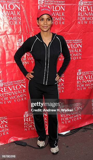 Actress Halle Berry attends the 13th Annual Entertainment Industry Foundation Revlon Run/Walk For Women at Times Square on May 1, 2010 in New York...