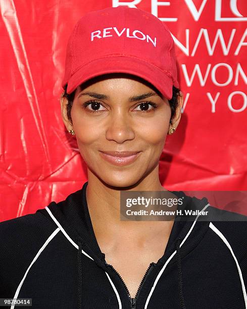 Actress Halle Berry attends the 13th Annual EntertainmentIindustry Foundation Revlon Run/Walk For Women at Times Square on May 1, 2010 in New York...