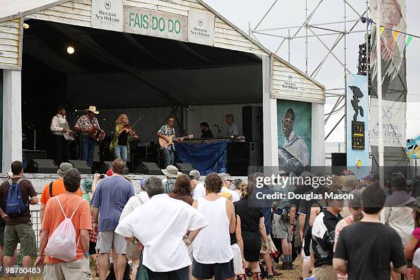 Thomas "Big Hat" Fields & his Foot Stompin' Zydeco Band performs at the 2010 New Orleans Jazz & Heritage Festival Presented By Shell, at the Fair...