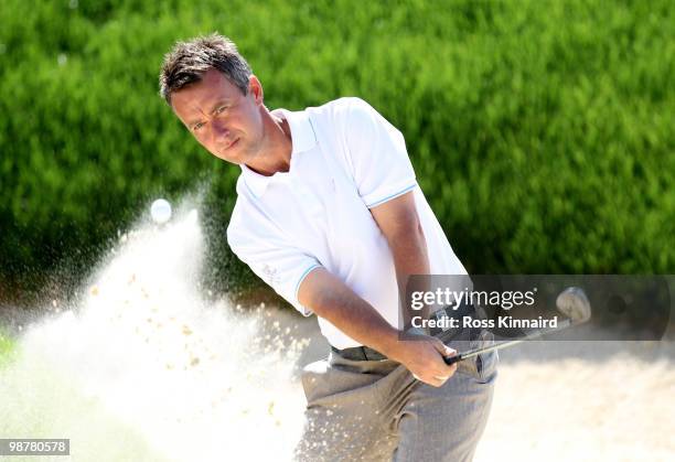 Mark Foster of England on the 18th hole during the third round of the Open de Espana at the Real Club de Golf de Seville on May 1, 2010 in Seville,...