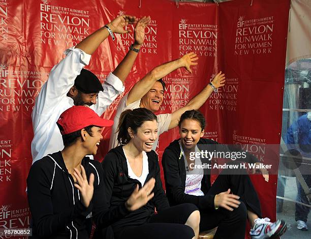 Halle Berry, Jesse Martin, Jessica Biel, Dr. Oz and Jessica Alba attend the 13th Annual Entertainment Industry Foundation Revlon Run/Walk For Women...