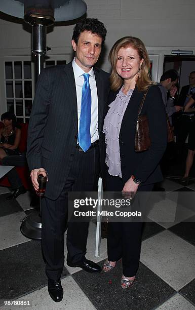 The New Yorker magazine editor David Remnick and Arianna Huffington attend the The New Yorker party during White House Correspondents dinner weekend...