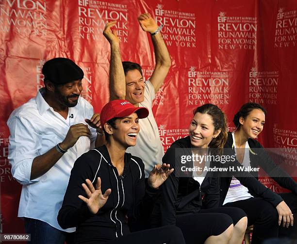 Halle Berry, Jesse Martin, Jessica Biel, Dr. Oz and Jessica Alba attend the 13th Annual Entertainment Industry Foundation Revlon Run/Walk For Women...