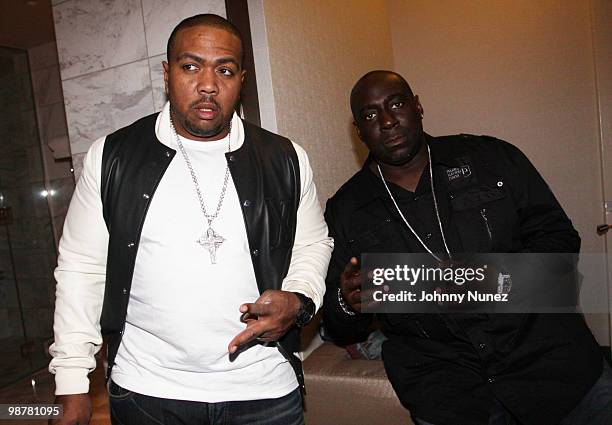 Timbaland and Big Rick attend Monique Mosley's Surprise Birthday Dinner at The Palms Casino Resort on May 1, 2010 in Las Vegas, Nevada.