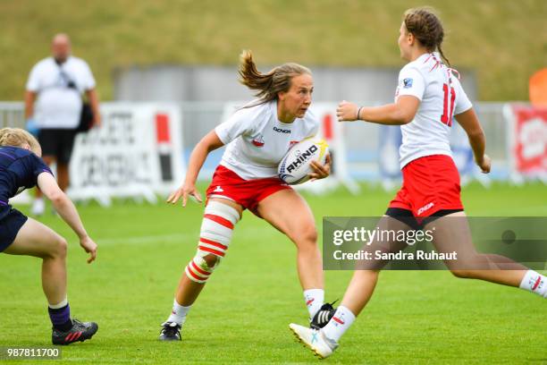 Karolina Jaszczyszyn of Poland during the Grand Prix Series - Rugby Seven match between Poland and Scotland on June 29, 2018 in Marcoussis, France.