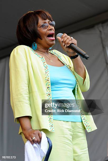 JoAN jOHNSON of The Dixie Cups performs at the 2010 New Orleans Jazz & Heritage Festival Presented By Shell - Day 5 at the Fair Grounds Race Course...