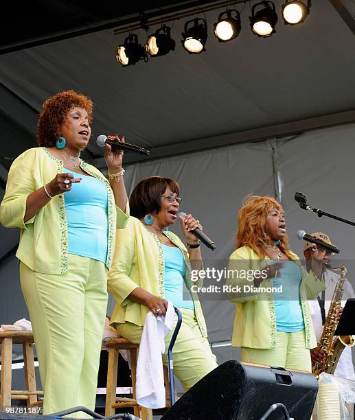 The Dixie Cups perform at the 2010 New Orleans Jazz & Heritage Festival Presented By Shell - Day 5 at the Fair Grounds Race Course on April 30, 2010...